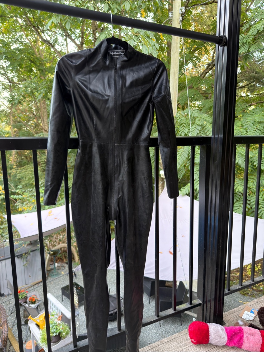 Lady Lucie Latex Black Classic Catsuit Full Body Jumpsuit